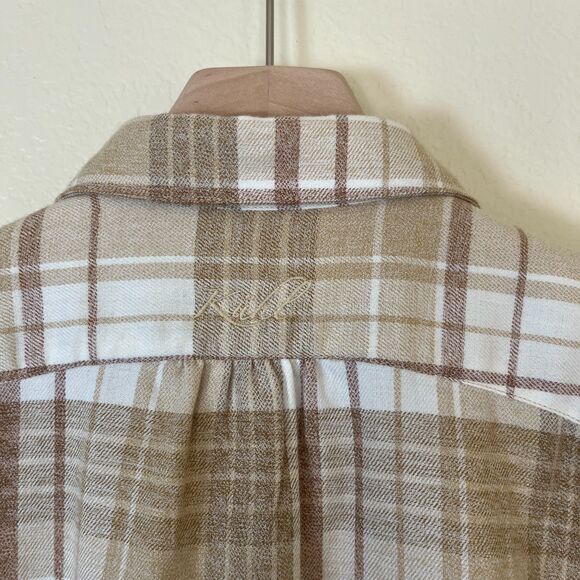 Kuhl Kamila Flannel Women Size M Copper Plaid Button Up Outdoor Casual Top Hike - Picture 16 of 16